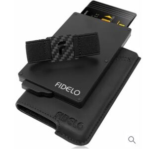 Fidelo Minimalist Black Leather Wallet